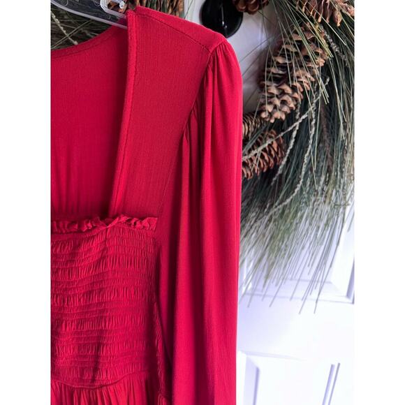 Not For Sale-Red Torrid Long sleeve Babydoll Lace Inset Smocked Square Neckline - Picture 8 of 15